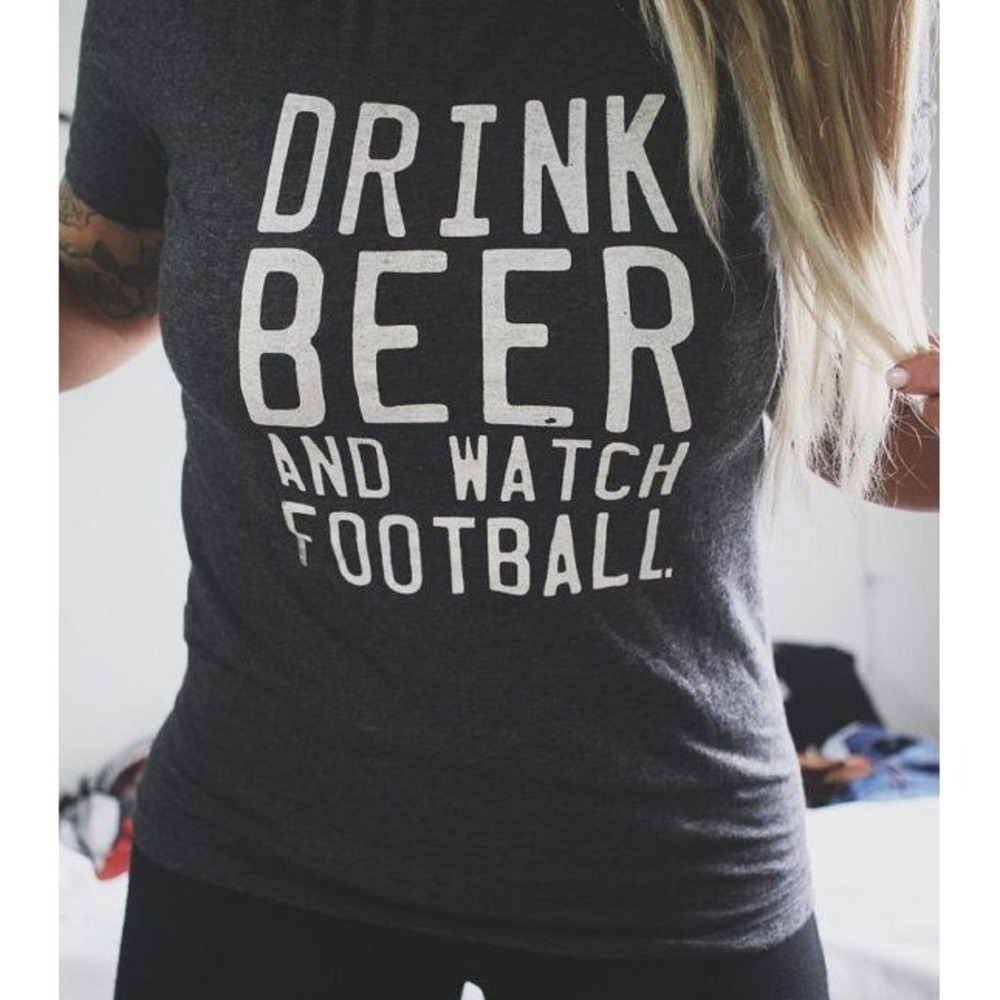 New Drink Beer And Watch Football T-Shirt Large